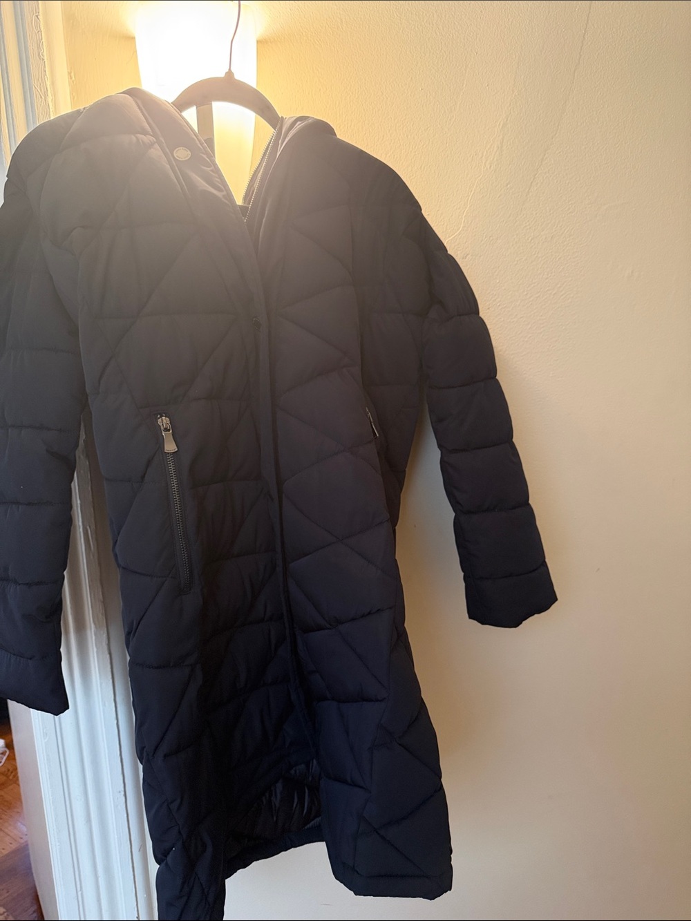 Calvin Klein Long Quilted Black Puffer Coat
